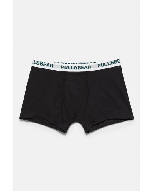 Pull&Bear Black Pack Of 3 Boxers for men