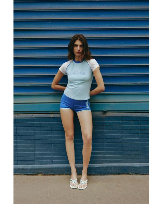 Pull&Bear Blue Argentina Graphic Slim-Fit T-Shirt