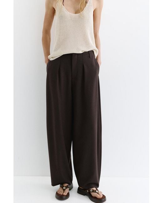 Pull&Bear Brown Darted Barrel Trousers