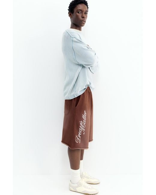 Pull&Bear Skater Joggingbermuda Met Print in het White voor heren