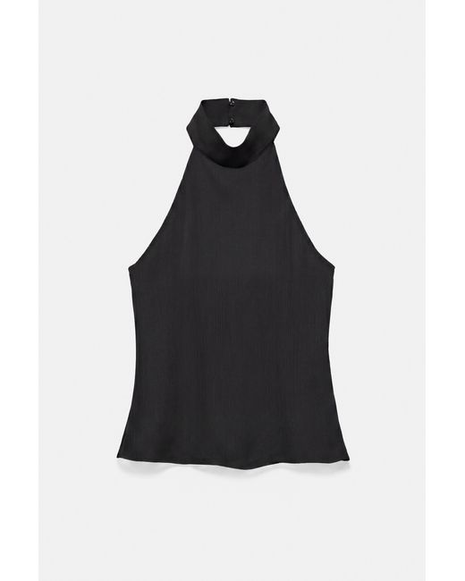 Pull&Bear Blue Flowing Halter Top