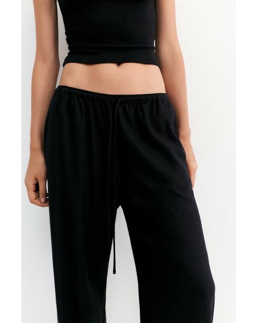 Pull&Bear Green Flowy Trousers With Linen