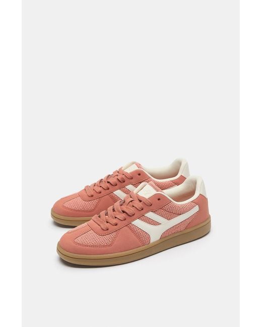 Pull&Bear Pink Retro Canvas Trainers