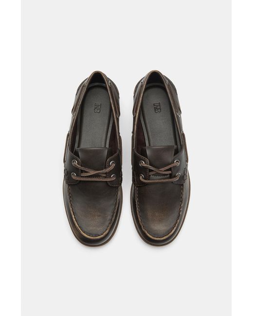 Pull&Bear Blue Distressed Lace-Up Shoes