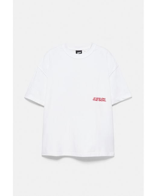 Pull&Bear White Stwd Star T-Shirt for men