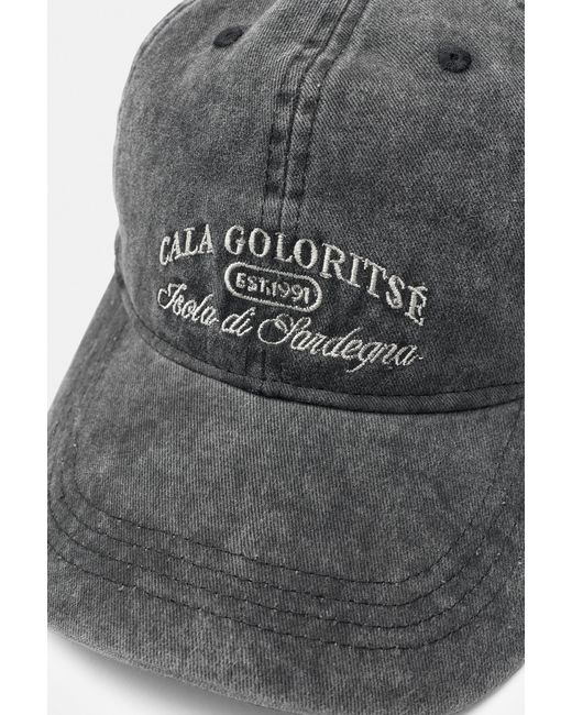 Pull&Bear Gray Cala Goloritsé Embroidered Cap for men