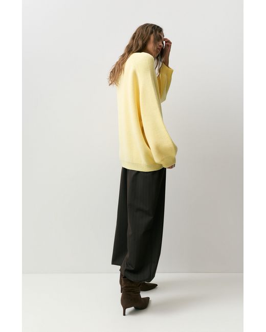 Pull&Bear Metallic Oversize Asymmetric Hem Jumper