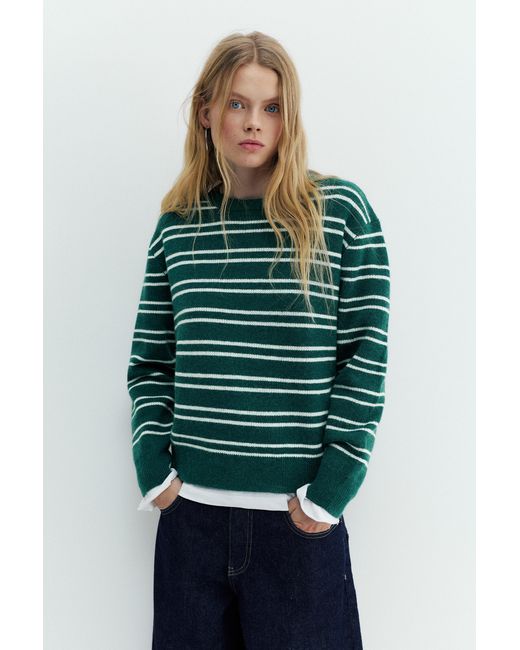 Pullover A Righe di Pull&Bear in Green