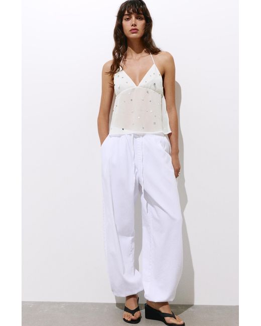 Pull&Bear White Mirror Halter Top