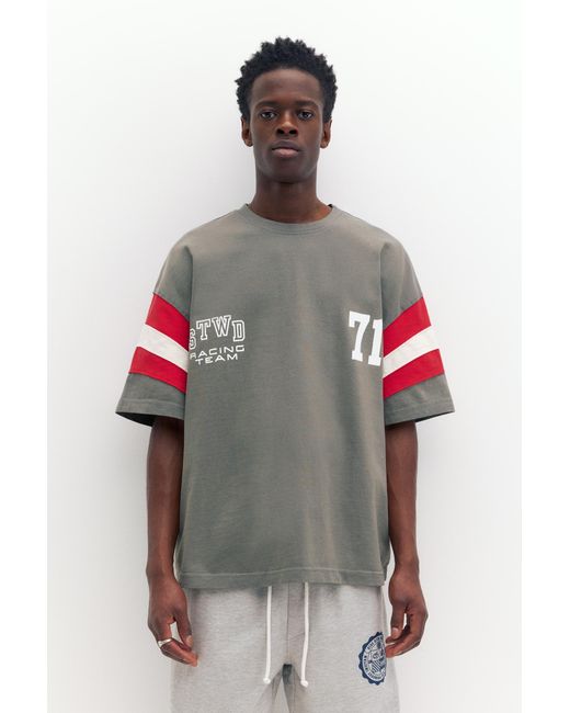Pull&Bear Gray Stwd Racing Team T-Shirt for men