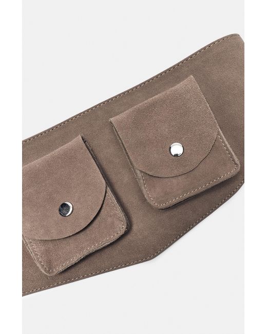 Pull&Bear Natural Wide Belt With Pockets