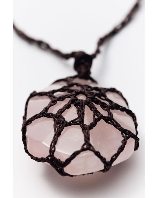 Pull&Bear Multicolor Macramé Stone Pendant