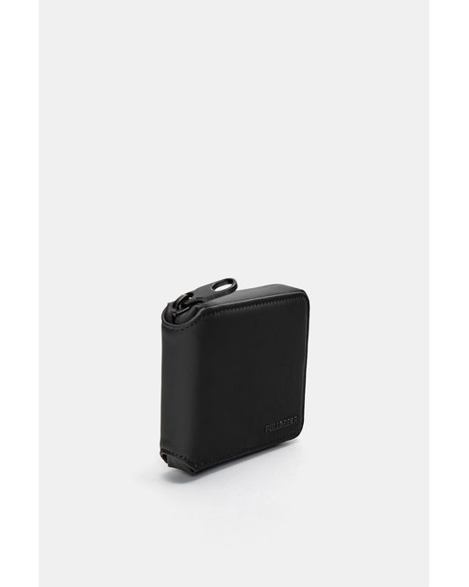 Pull&Bear Black Rubberised Wallet for men