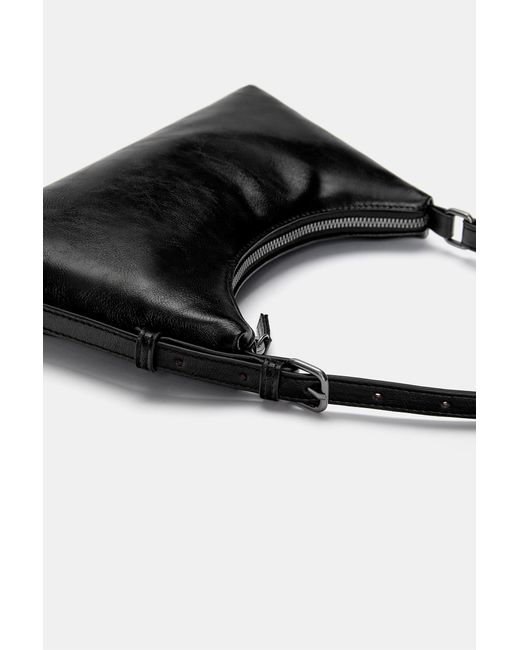 Pull&Bear Black Buckle Shoulder Bag