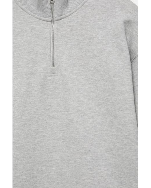 Pull&Bear Sweater Met Ritskraag in het White voor heren