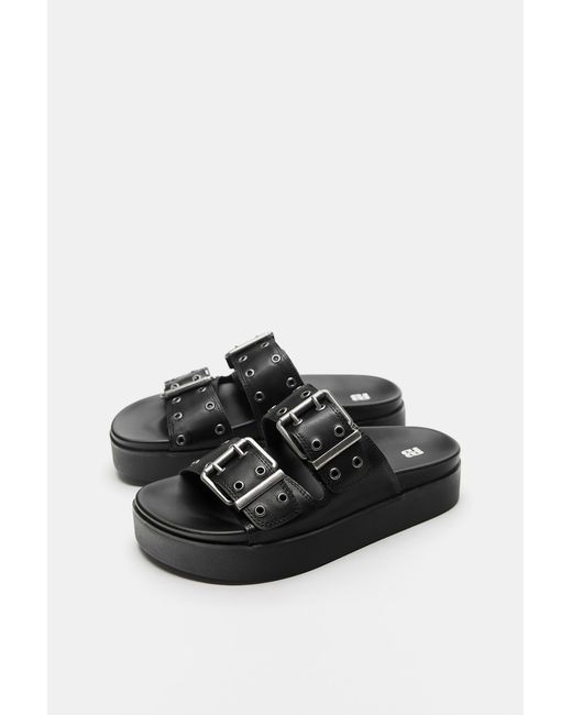 Pull&Bear Blue Chunky Buckle Sandals