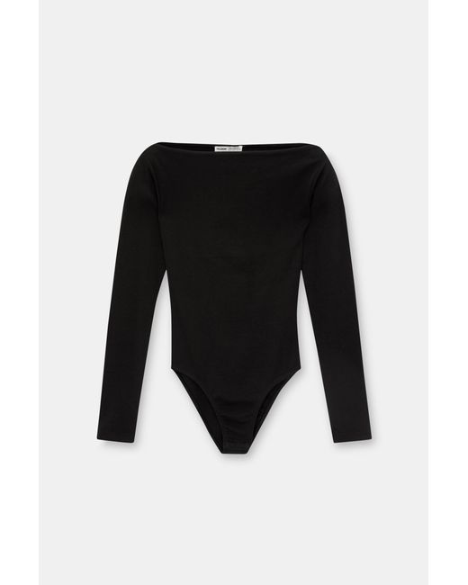 Pull&Bear Black Long Sleeve Bodysuit