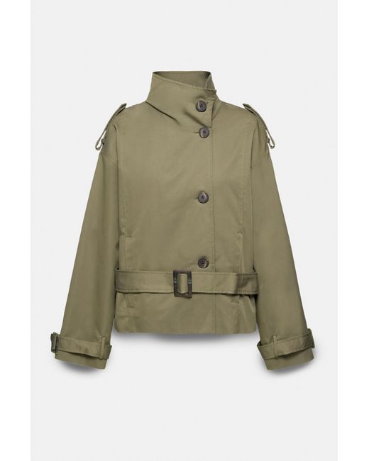 Trench Corto Collo Alto di Pull&Bear in Green