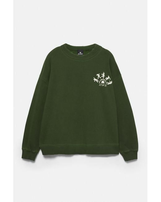 Pull&Bear Green Acid Graphic Sweatshirt for men