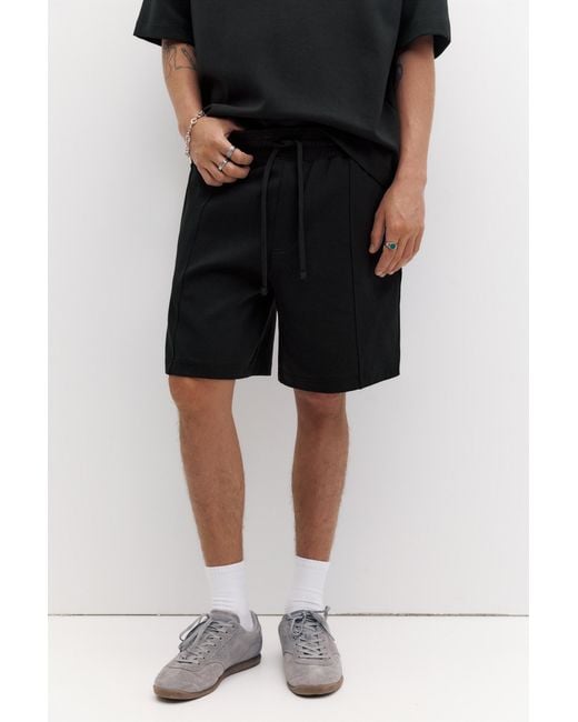 Pull&Bear Interlock Jogging Bermuda in het Black voor heren