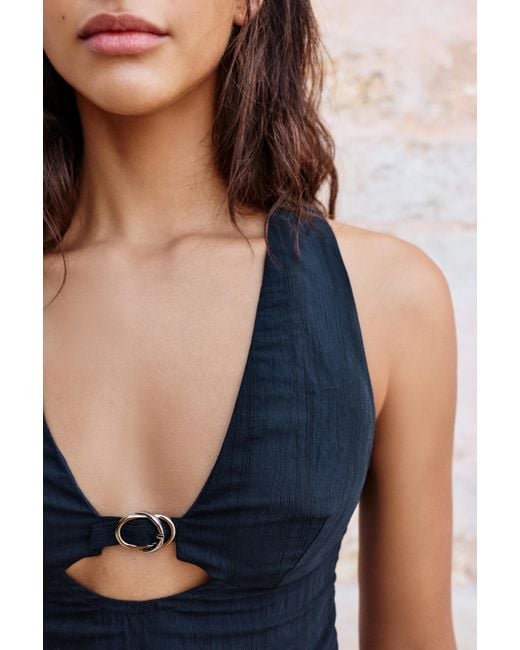 Top Sans Manches À Boucle Pull&Bear en coloris Blue