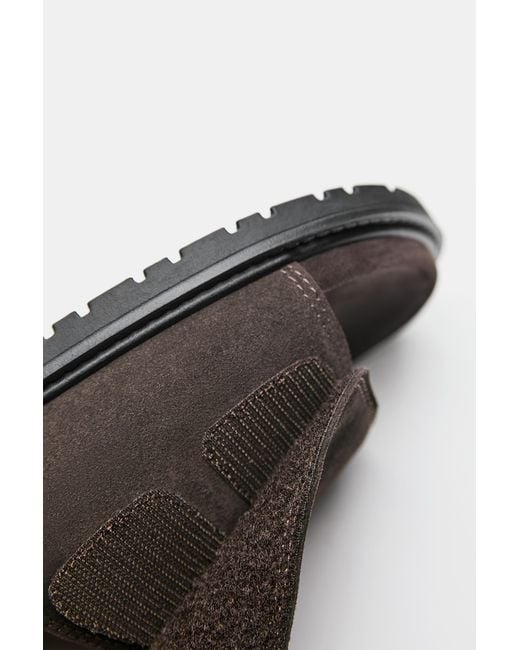Pull&Bear Brown Flat Leather Sandals for men