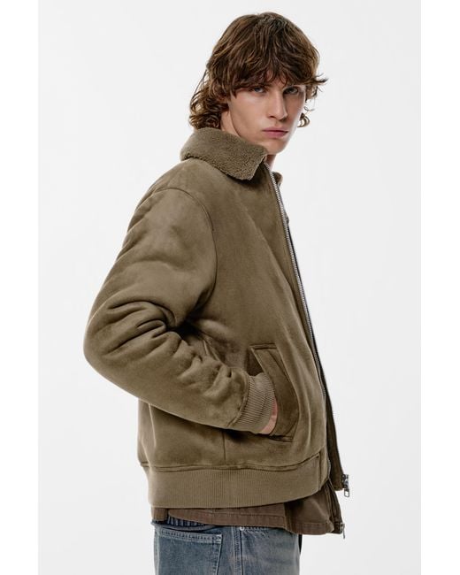 Pull&Bear Kombinierte Doubleface-Jacke in Brown für Herren