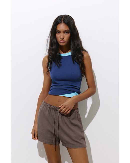 Pull&Bear Multicolor Linen Blend Shorts