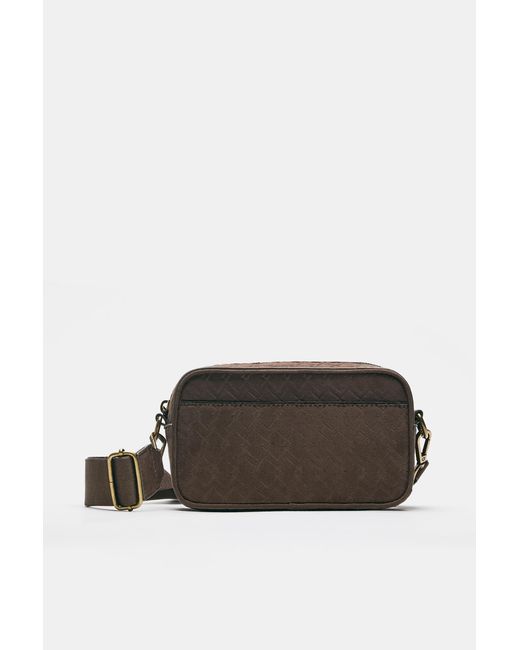 Pull&Bear Brown Stwd Embossed Crossbody Bag for men