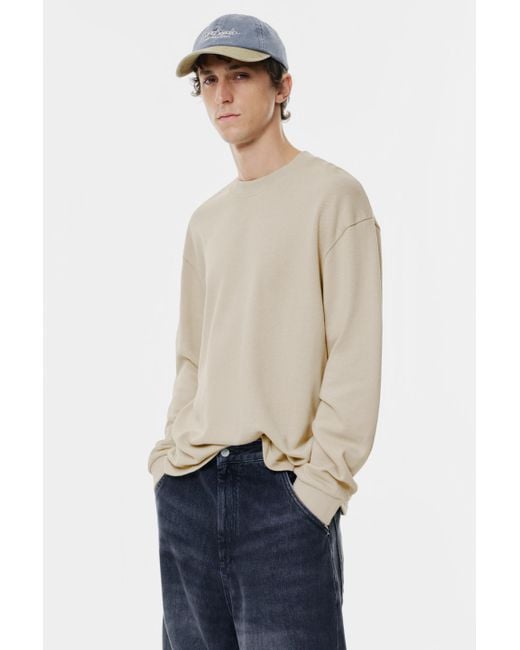 Pull&Bear Langarmshirt Mit Struktur in Natural für Herren