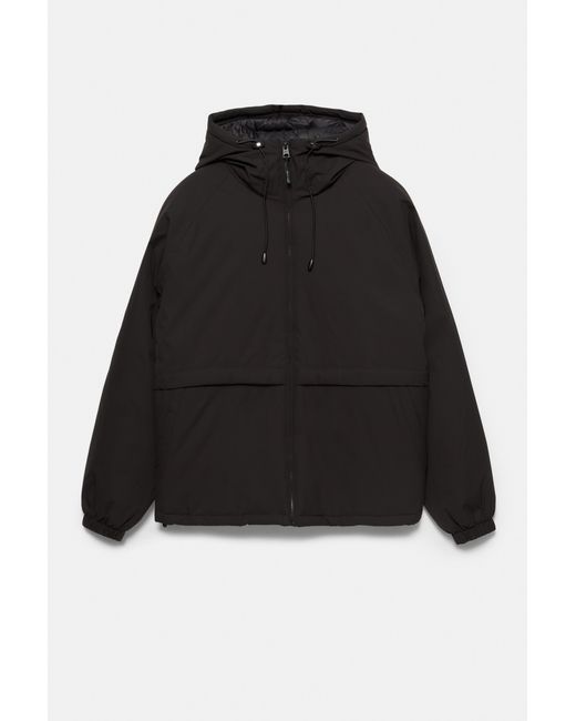 Pull&Bear Gray High Neck Puffer Jacket for men