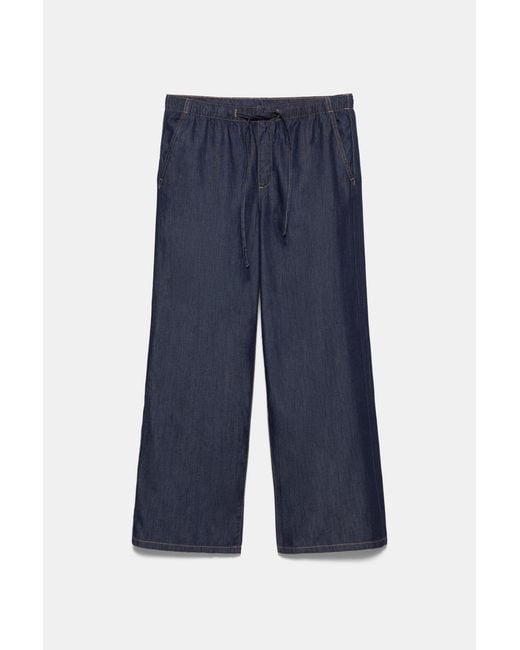 Pull&Bear Blue Low-Rise Jogger Jeans