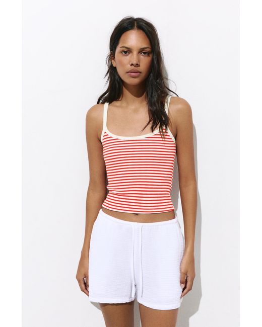 Pull&Bear Red Striped Strappy Top