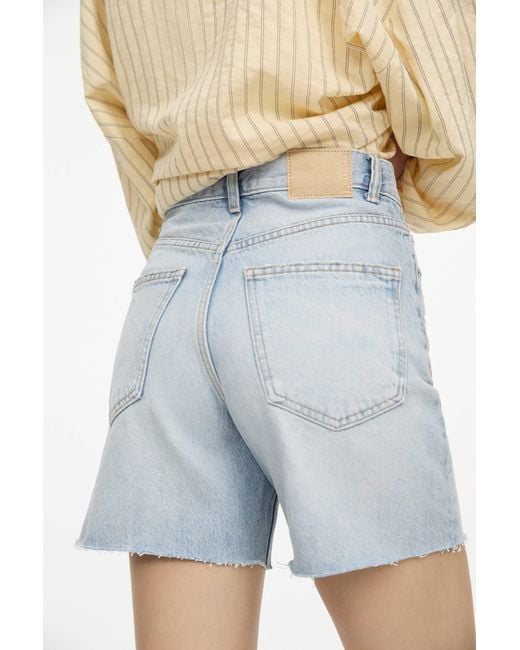 Pull&Bear Blue Jeans-Bermudashorts