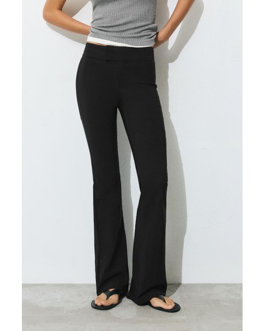 Pull&Bear Blue Mid-Rise Bootcut Trousers