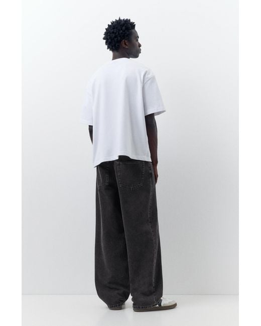 Pull&Bear Black Relaxed Fit Baggy Jeans for men