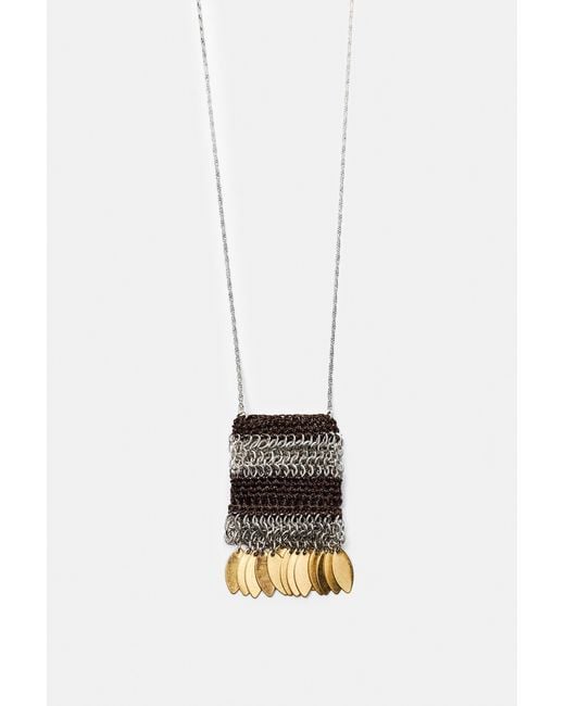Collier Pendentif Sac Pull&Bear en coloris White