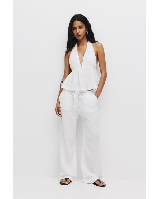 Pull&Bear White Rustikale Joggerhose Mit Textur