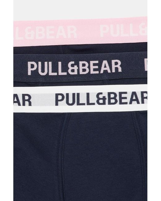 Pull&Bear 3-Pack Boxershorts in het Blue voor heren