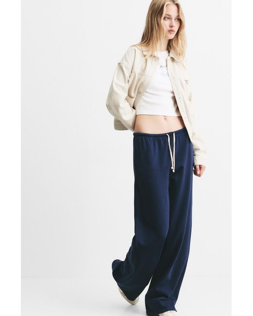Pull&Bear Blue Wide-Leg Sweatpants