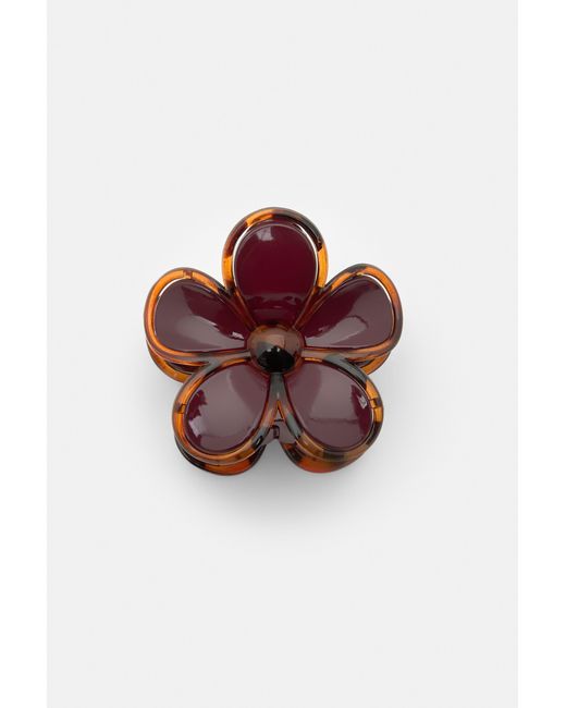 Pull&Bear Red Flower Fur Clip