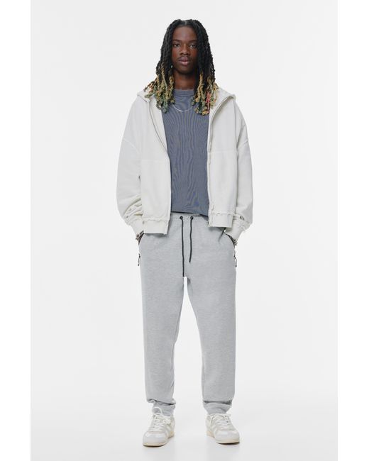 Pull&Bear Interlock Joggingbroek in het White voor heren