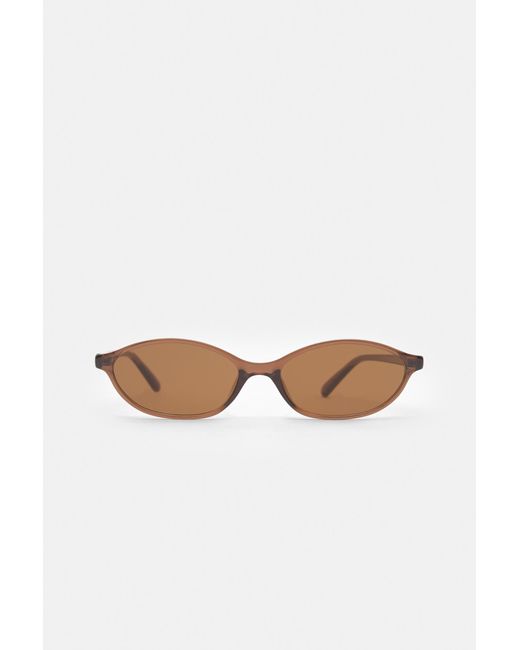 Pull&Bear White Ovale Cat-Eye-Sonnenbrille
