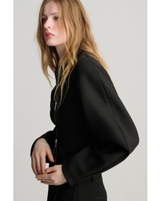 Pull&Bear Black Tailored Fit Jacket With Heart Detail