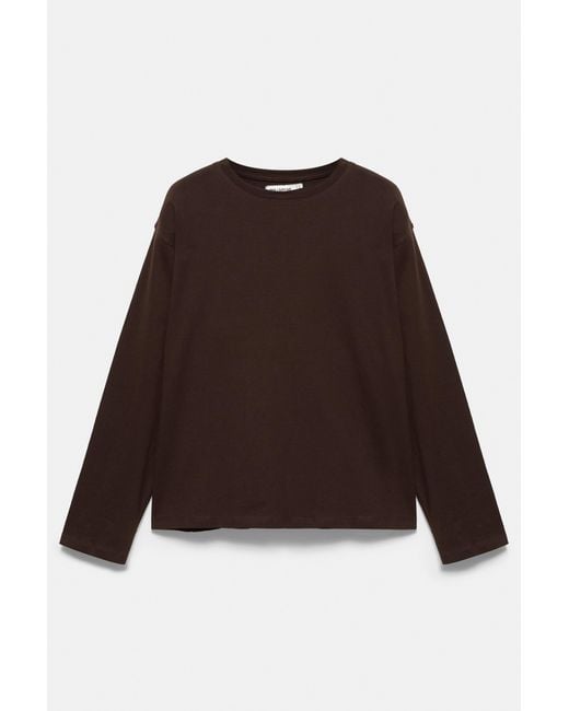 Pull&Bear Blue Oversize Long Sleeve T-Shirt