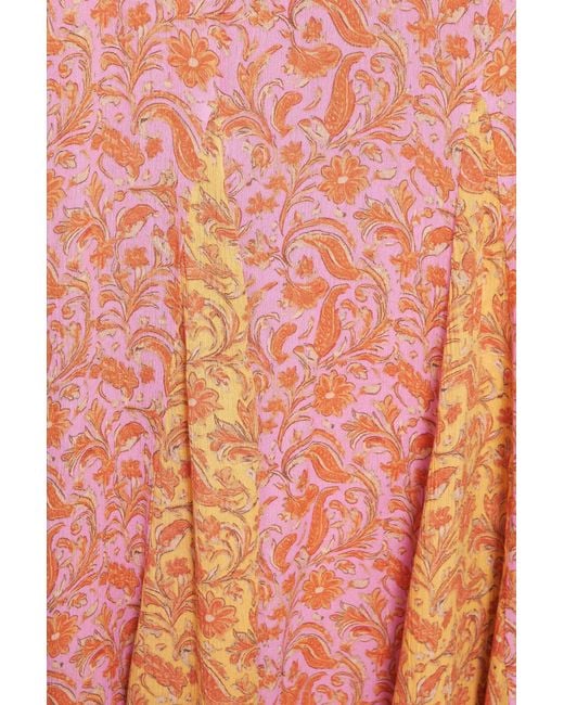 Pull&Bear Orange Printed Halter Midi Dress
