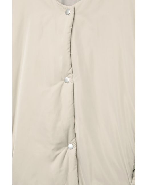 Pull&Bear Natural Quilted Jacket With Snap Button