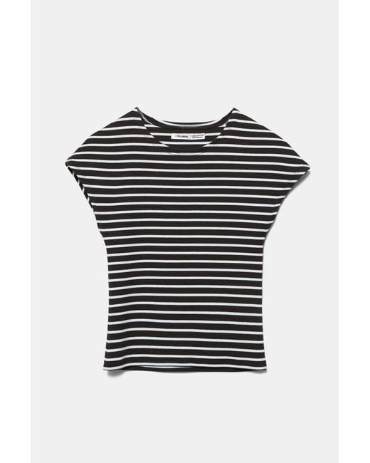 Pull&Bear Blue Fitted Short Sleeve T-Shirt