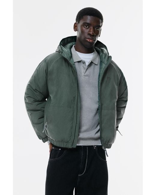 Pull&Bear Gray Stwd Ripstop Raincoat for men