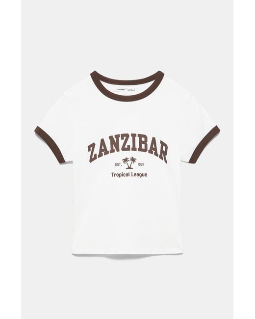 Pull&Bear Geribd T-Shirt Met Print in het Pink